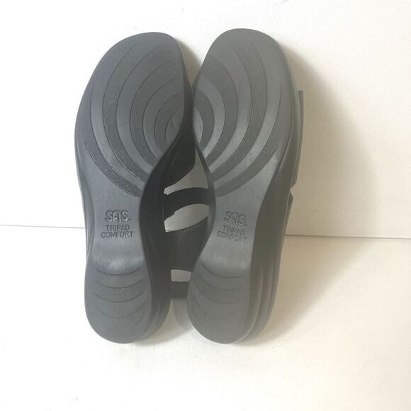 SAS Tripad Comfort Sandals Black Leather Womens Sz 7 W Comfort Casual Sling Back - Picture 10 of 10